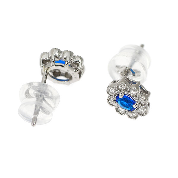新品 希少 Pt900 アウイナイト ダイヤモンド ピアス 0.14ct D0.10ct フラワー【エスコレ】