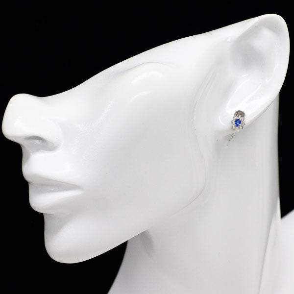 新品 希少 Pt900 アウイナイト ダイヤモンド ピアス 0.14ct D0.10ct フラワー【エスコレ】