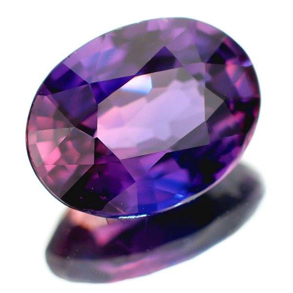 新品 スリランカ産ピンキッシュパープル/バイカラーサファイア ルース 1.02ct 希少石 レアストーン【エスコレ】