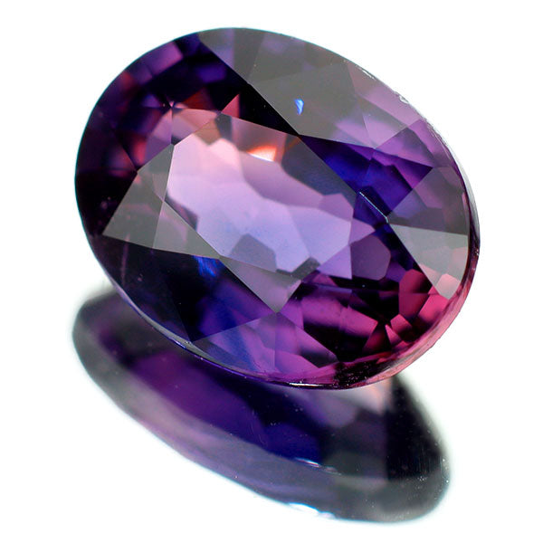 新品 スリランカ産ピンキッシュパープル/バイカラーサファイア ルース 1.02ct 希少石 レアストーン【エスコレ】