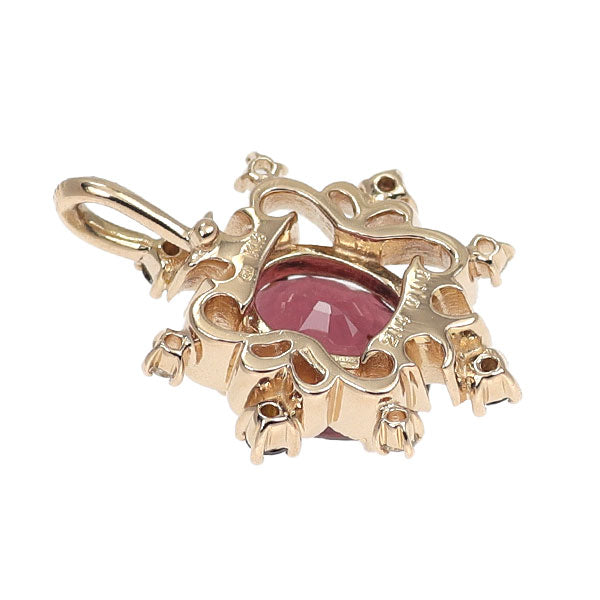 K18PG ガーネット ダイヤモンド ペンダントトップ 2.14ct D0.10ct
