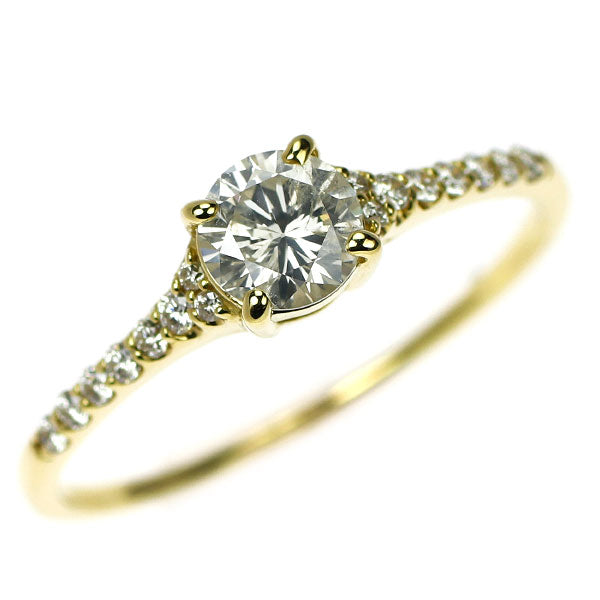 K18YG ダイヤモンド  リング 0.57ct D0.14ct