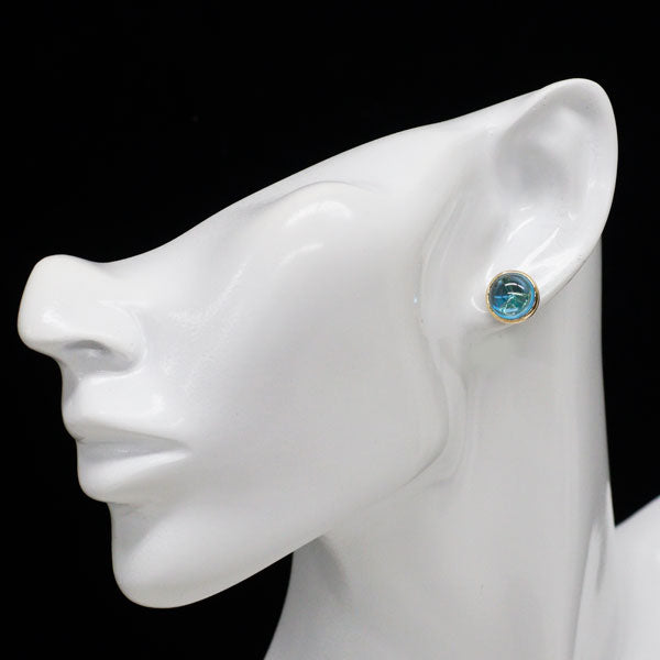 K18YG ブルー トパーズ ピアス 8.0ct
