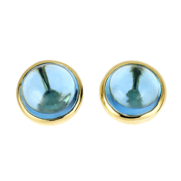 K18YG ブルー トパーズ ピアス 8.0ct