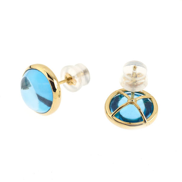 K18YG ブルー トパーズ ピアス 8.0ct