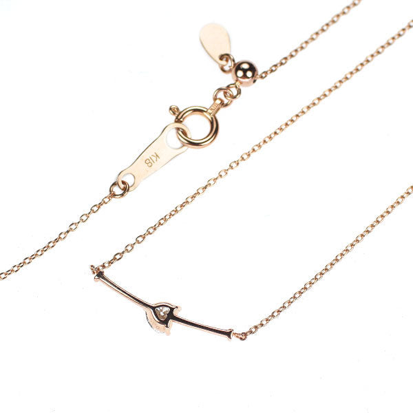 K18PG ハートシェイプ ダイヤモンド ペンダントネックレス 0.15ct