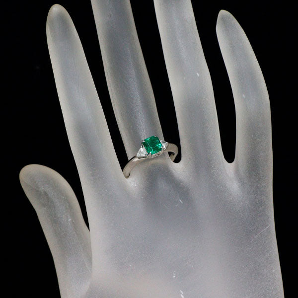 田崎真珠 Pt900 コロンビア産 F1 エメラルド ダイヤモンド リング 0.88ct D0.13ct 《セルビー銀座店》【中古】