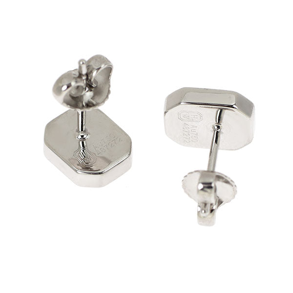 ハリーウィンストン K18WG ダイヤモンド ピアス HWロゴ 《セルビー銀座店》【中古】