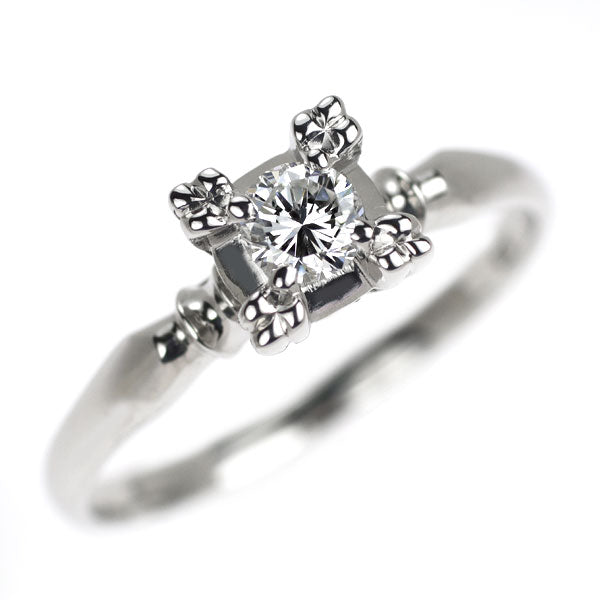 Pt900 ダイヤモンド リング 0.20ct 陽刻ビンテージ　昭和風レトロ