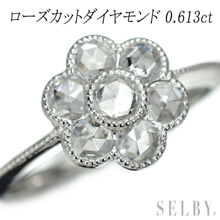 Pt900 ローズカットダイヤモンド リング D0.613ct