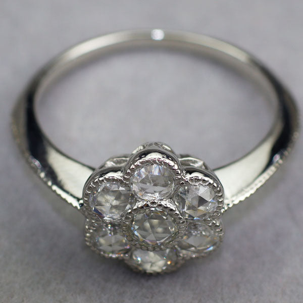 Pt900 ローズカットダイヤモンド リング D0.613ct
