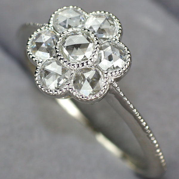 Pt900 ローズカットダイヤモンド リング D0.613ct