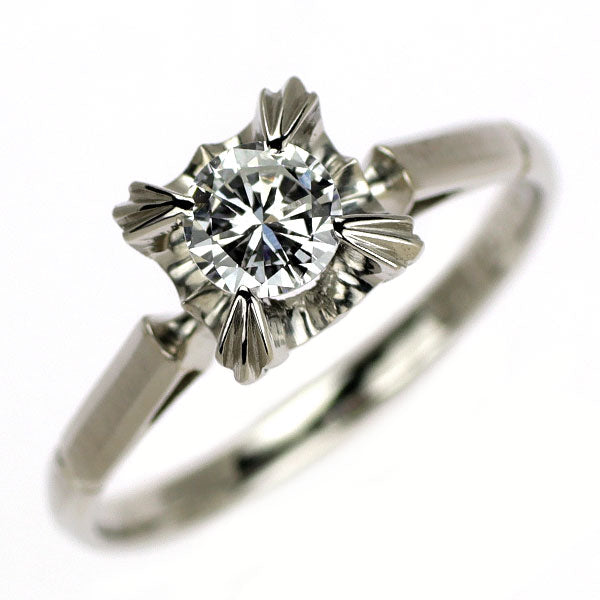 Pt900 ダイヤモンド リング 0.36ct レトロ 千本透かし