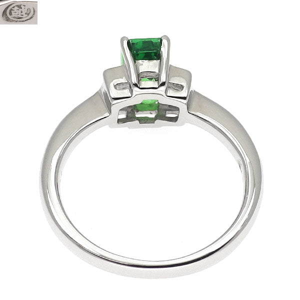 三越 Pt900 グロッシュラーライトガーネット/ツァボライト ダイヤモンド リング 1.24ct D0.21ct