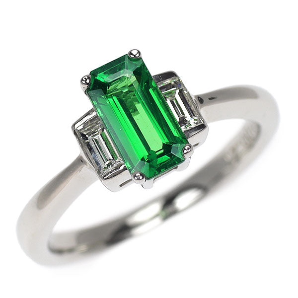 三越 Pt900 グロッシュラーライトガーネット/ツァボライト ダイヤモンド リング 1.24ct D0.21ct