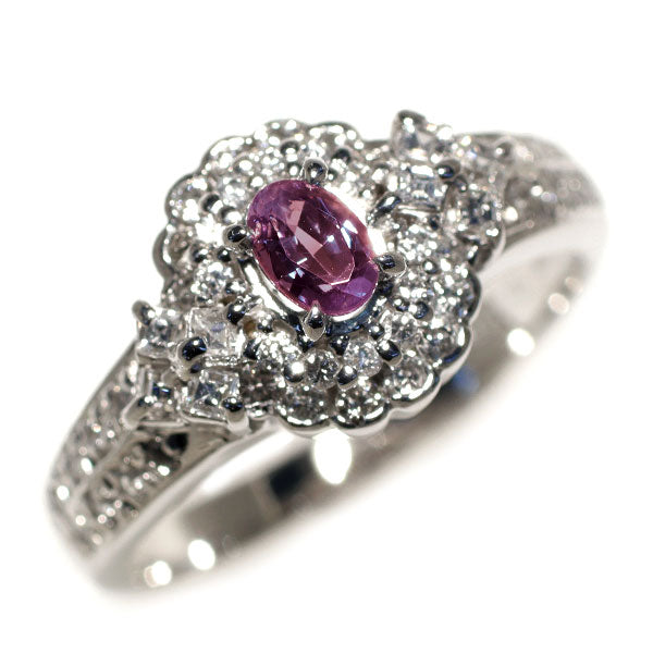 希少 Pt900 アレキサンドライト ダイヤモンド リング 0.26ct D0.43ct