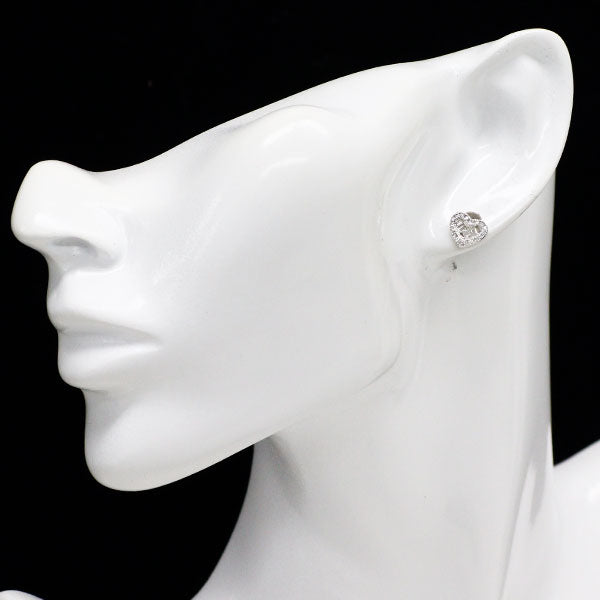 K18WG ダイヤモンド ピアス 0.92ct ハート