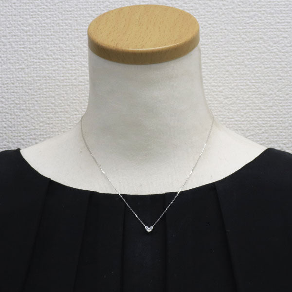 ポンテヴェキオ K18WG ダイヤモンド ペンダントネックレス 0.14ct ハート