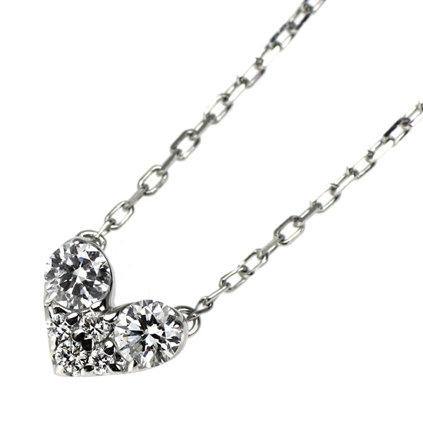 ポンテヴェキオ K18WG ダイヤモンド ペンダントネックレス 0.14ct ハート