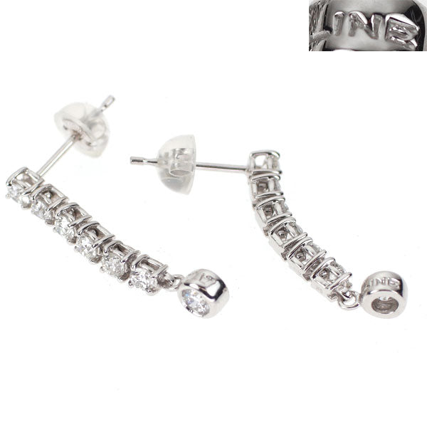 DTC K18WG ダイヤモンド ピアス 1.00ct LINE
