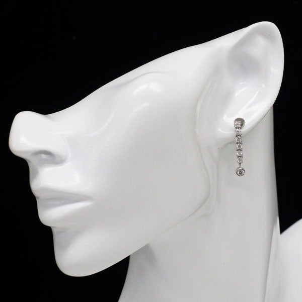 DTC K18WG ダイヤモンド ピアス 1.00ct LINE