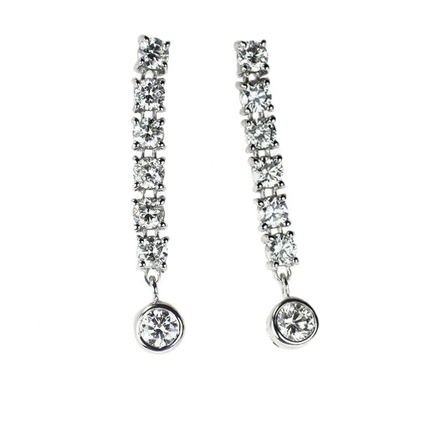 DTC K18WG ダイヤモンド ピアス 1.00ct LINE
