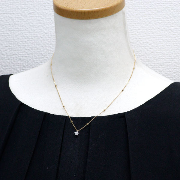スタージュエリー K18YG/Pt950 ダイヤモンド ペンダントネックレス 0.10ct スター 星