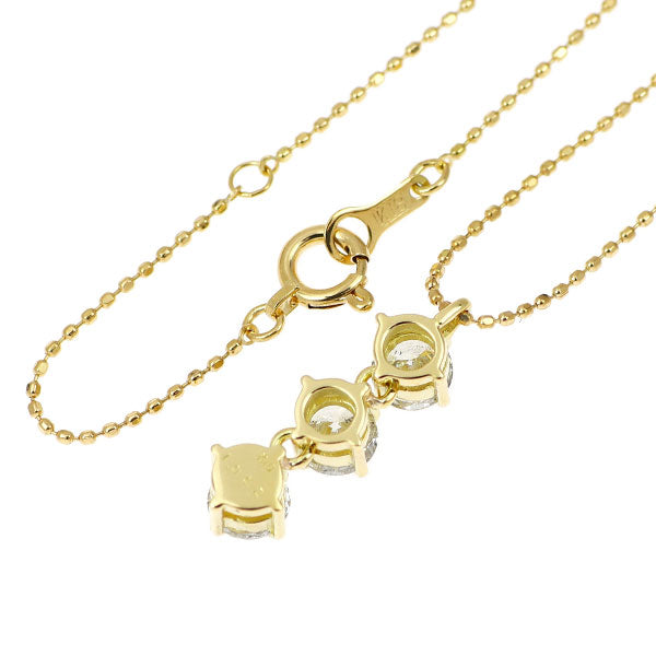 K18YG ダイヤモンド ペンダントネックレス 1.002ct スリーストーン