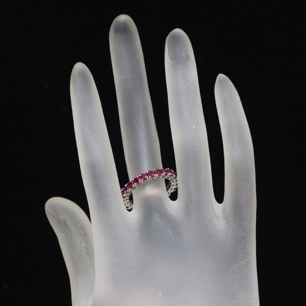 K18WG ルビー リング 3.02ct フルエタニティ