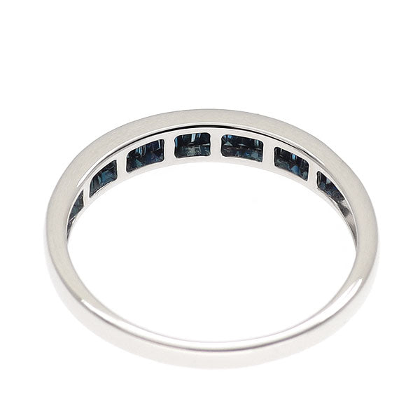 QVC K18WG トリートブルー ダイヤモンド リング 0.35ct ハーフエタニティ