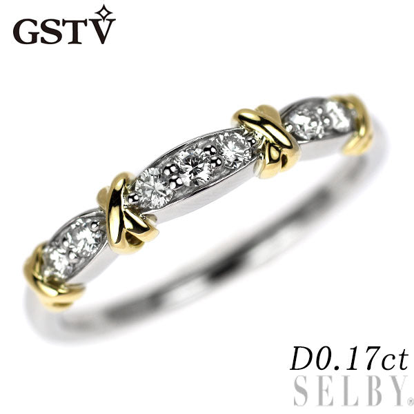 GSTV Pt950/K18YG ダイヤモンド リング 0.17ct