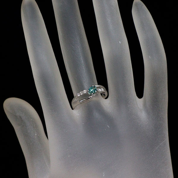 希少 K18WG アレキサンドライト ダイヤモンド リング 0.32ct D0.09ct