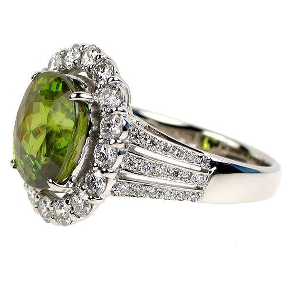 Pt900 スフェーン ダイヤモンド リング 5.03ct D1.13ct