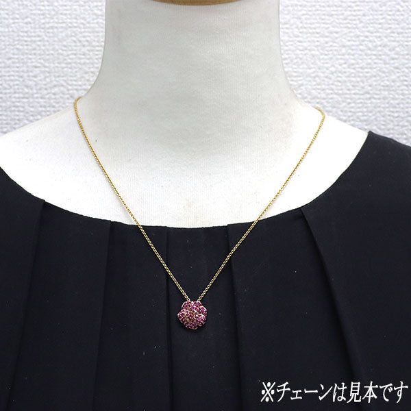 K18PG ルビー ペンダントトップ フラワー