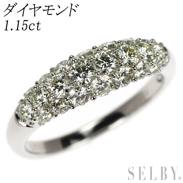 K18WG ダイヤモンド リング 1.15ct パヴェ