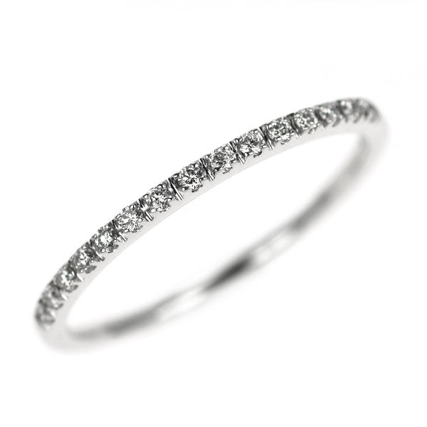 スタージュエリー K18WG ダイヤモンド リング 0.08ct ハーフエタニティ