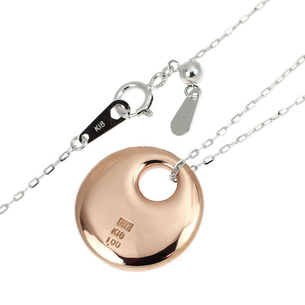 カシケイ/Kashikey K18WG/PG ブラウンダイヤモンド ペンダントネックレス 1.00ct メランジェ チェーン社外