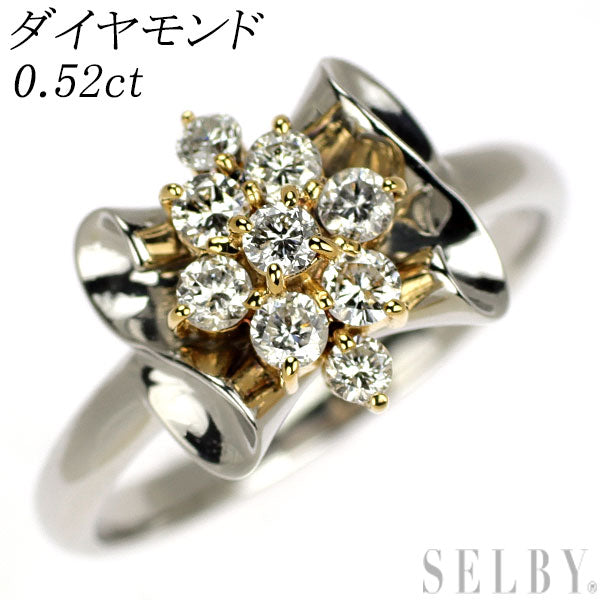 K18YG/Pt900 ダイヤモンド リング 0.52ct