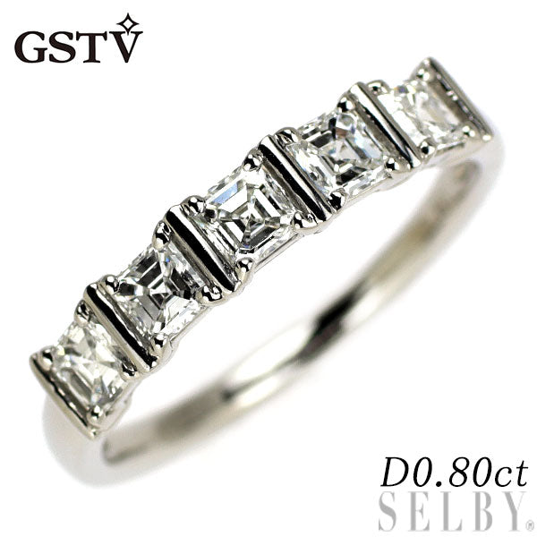 GSTV Pt950 アッシャーカット ダイヤモンド リング 0.80ct