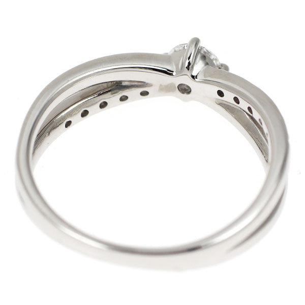 Pt900 多面カット ダイヤモンド リング 0.226ct D0.07ct