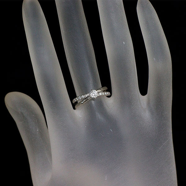Pt900 多面カット ダイヤモンド リング 0.226ct D0.07ct