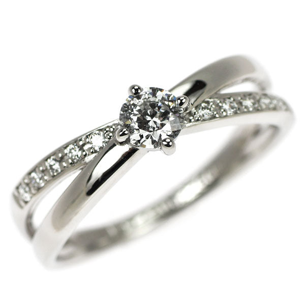 Pt900 多面カット ダイヤモンド リング 0.226ct D0.07ct