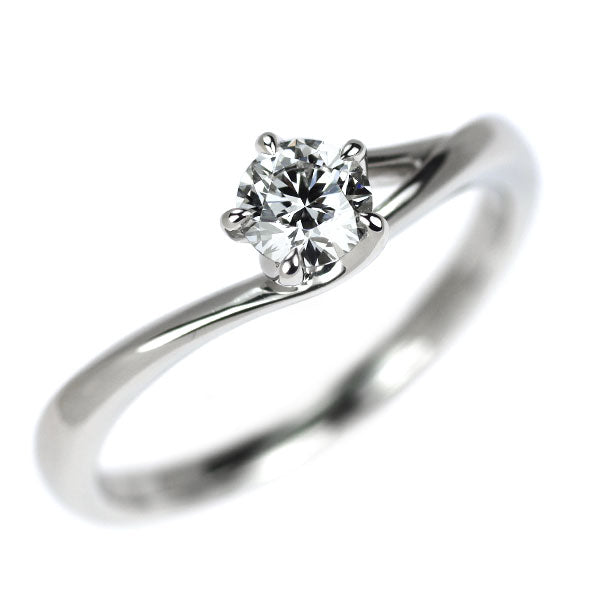 俄 Pt950 ダイヤモンド リング 0.28ct F VVS1 3EX 初桜