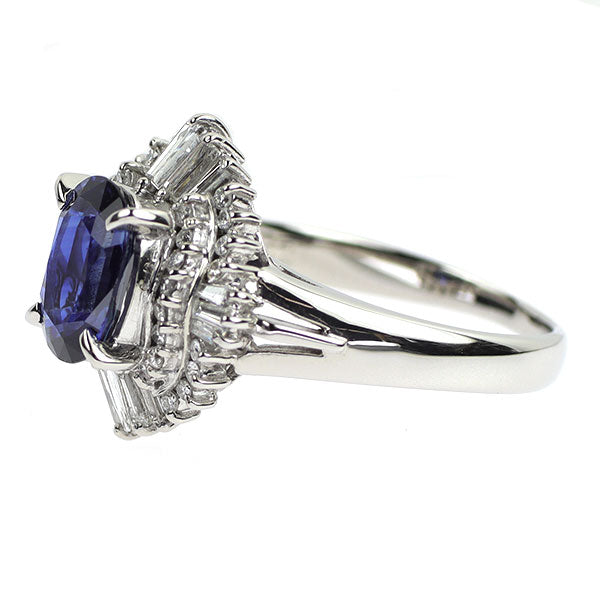 Pt900 サファイア ダイヤモンド リング 1.69ct D0.52ct