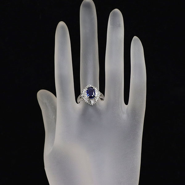 Pt900 サファイア ダイヤモンド リング 1.69ct D0.52ct