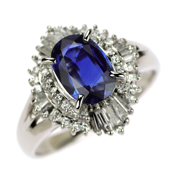 Pt900 サファイア ダイヤモンド リング 1.69ct D0.52ct