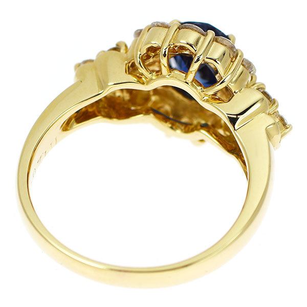 K18YG サファイア ダイヤモンド リング 1.26ct D0.65ct