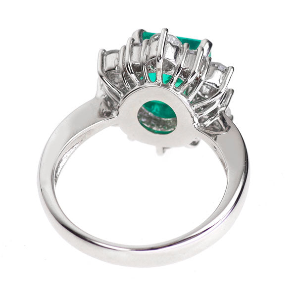 Pt900 コロンビア産 エメラルド ダイヤモンド リング 2.24ct D1.18ct