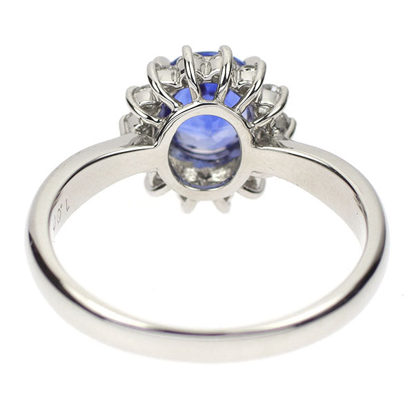 Pt900 サファイア ダイヤモンド リング 1.00ct D0.20ct