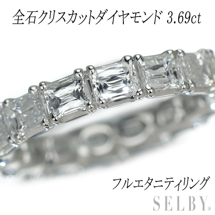 Pt900 クリスカットダイヤモンド リング 3.69ct フルエタニティ